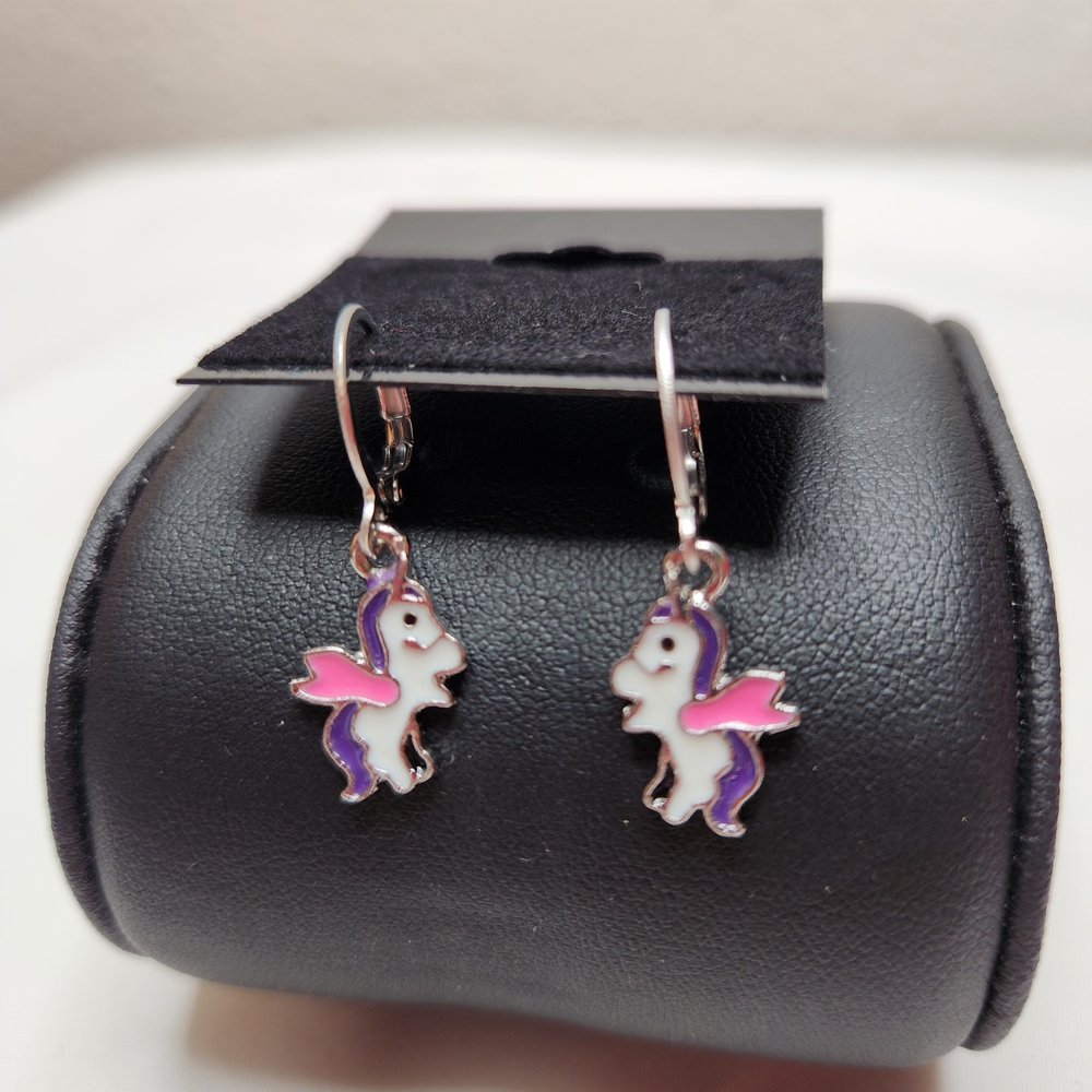 Whimsical Unicorn Earrings with Pink and Purple NWOT